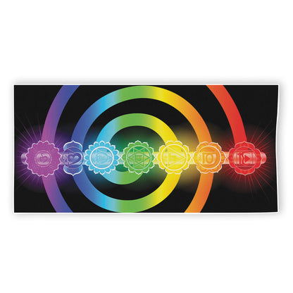 Seven Chakras Rainbow Of Life Print Beach Towel