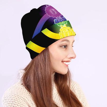 Seven Chakras Rainbow Of Life Print Beanie