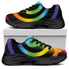 Seven Chakras Rainbow Of Life Print Black Chunky Shoes