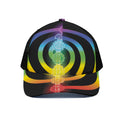 Seven Chakras Rainbow Of Life Print Black Mesh Trucker Hat