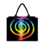 Seven Chakras Rainbow Of Life Print Canvas Tote Bag