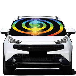 Seven Chakras Rainbow Of Life Print Car Windshield Snow Cover