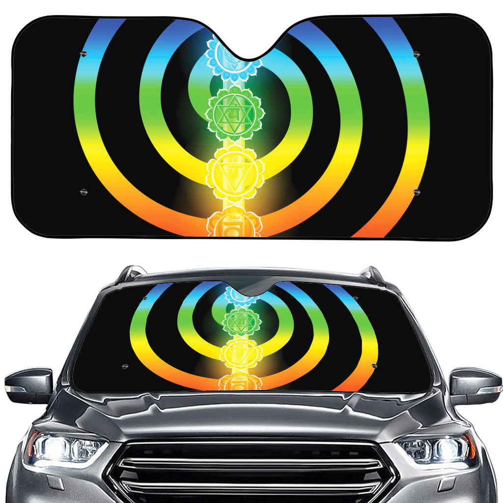 Seven Chakras Rainbow Of Life Print Car Windshield Sun Shade