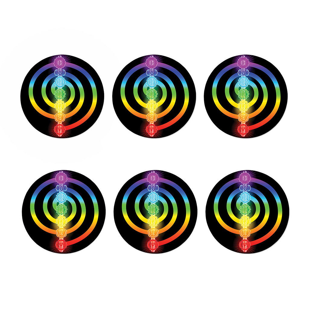 Seven Chakras Rainbow Of Life Print Coaster Set