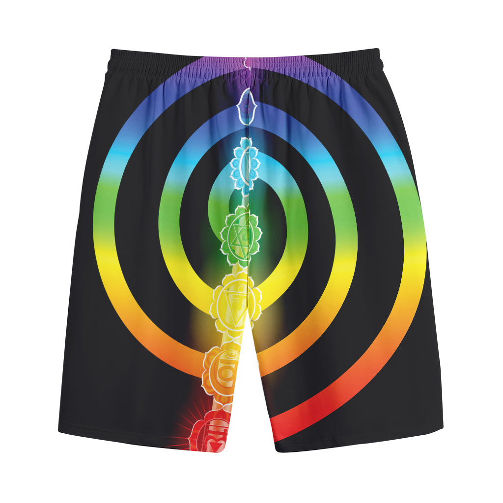 Seven Chakras Rainbow Of Life Print Cotton Shorts