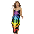 Seven Chakras Rainbow Of Life Print Cross Back Cami Dress