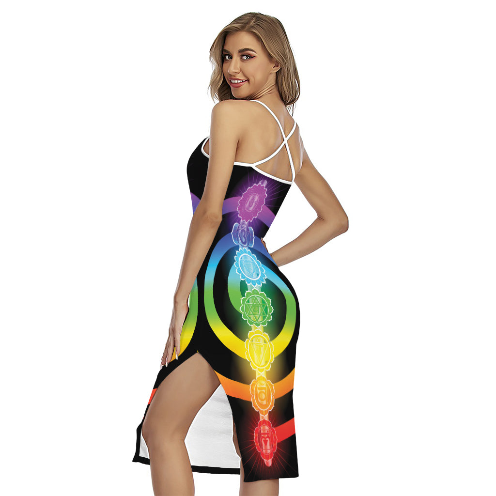 Seven Chakras Rainbow Of Life Print Cross Back Cami Dress