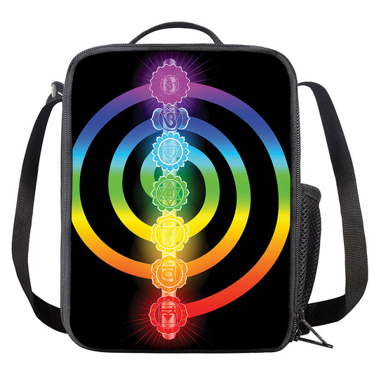 Seven Chakras Rainbow Of Life Print Crossbody Lunch Bag