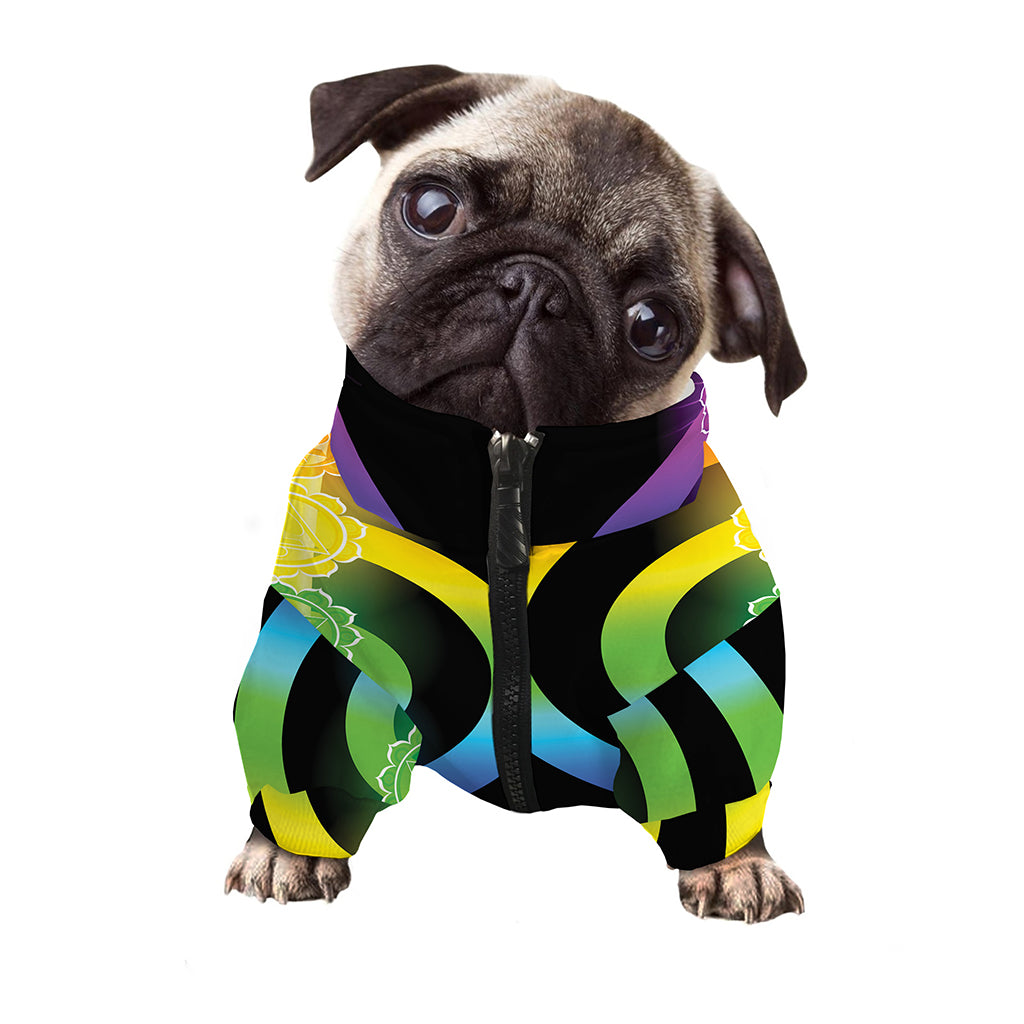 Seven Chakras Rainbow Of Life Print Dog Zip Up Jacket