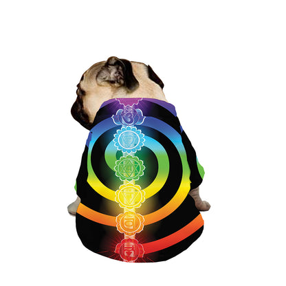 Seven Chakras Rainbow Of Life Print Dog Zip Up Jacket