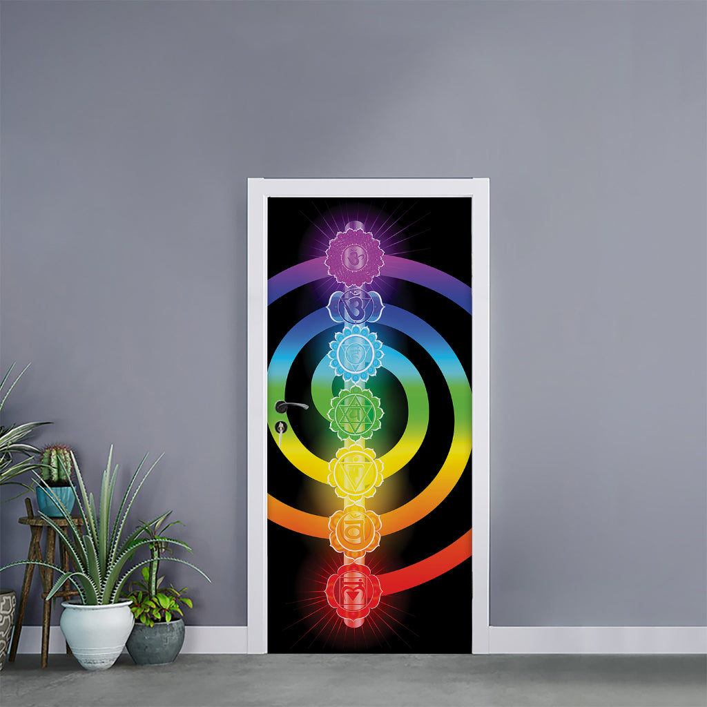 Seven Chakras Rainbow Of Life Print Door Sticker