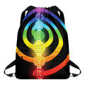 Seven Chakras Rainbow Of Life Print Drawstring Backpack