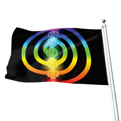Seven Chakras Rainbow Of Life Print Flag