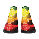 Seven Chakras Rainbow Of Life Print Flat Ankle Boots