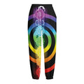 Seven Chakras Rainbow Of Life Print Fleece Lined Knit Pants