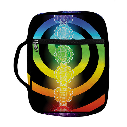 Seven Chakras Rainbow Of Life Print Front Pocket Bible Bag