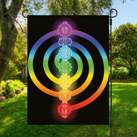 Seven Chakras Rainbow Of Life Print Garden Flag