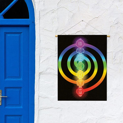 Seven Chakras Rainbow Of Life Print Garden Flag