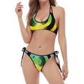 Seven Chakras Rainbow Of Life Print Halter Scoop Tie Side Bikini