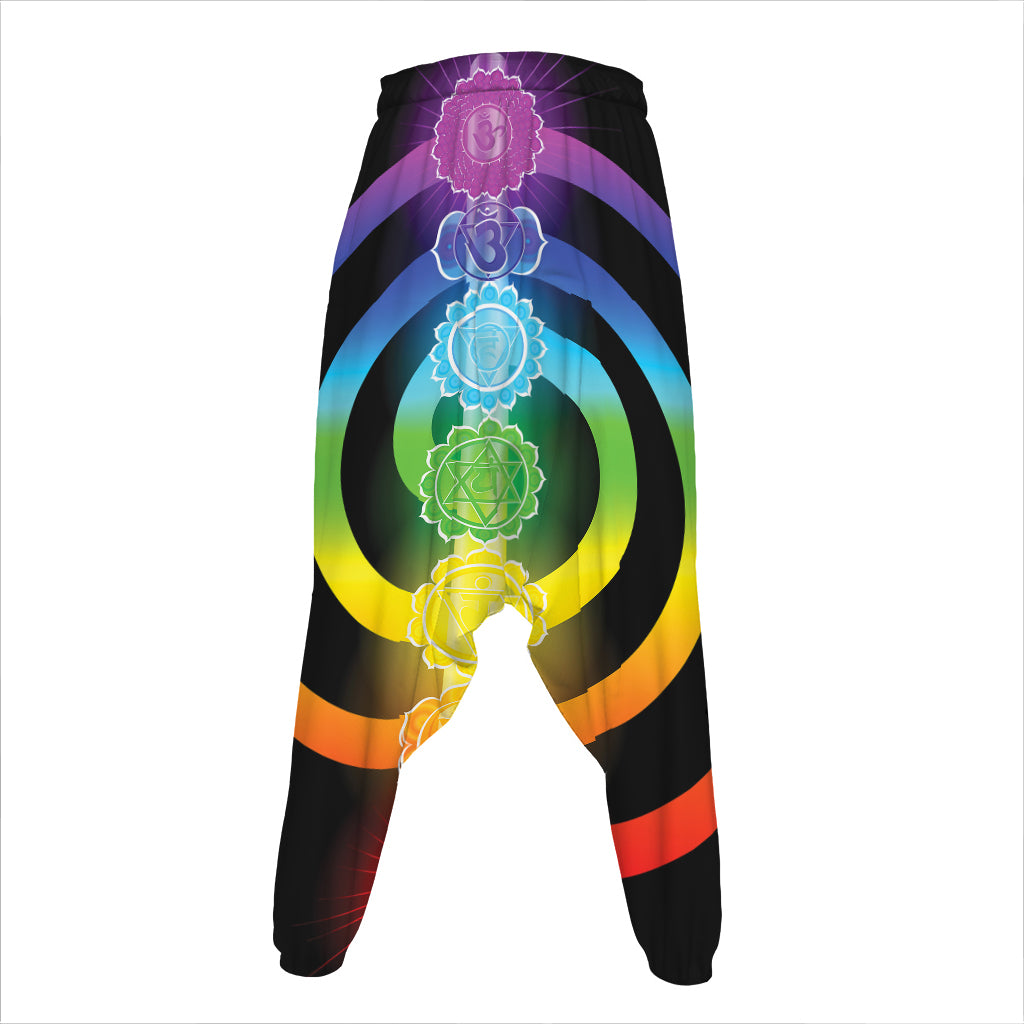 Seven Chakras Rainbow Of Life Print Hammer Pants