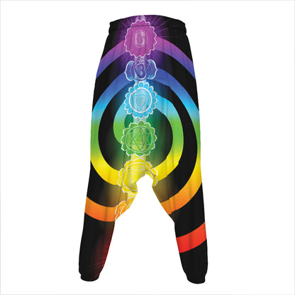 Seven Chakras Rainbow Of Life Print Hammer Pants