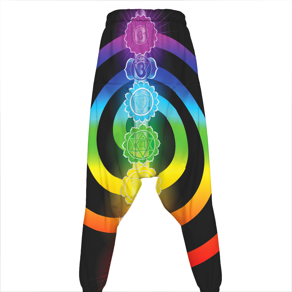 Seven Chakras Rainbow Of Life Print Hammer Pants