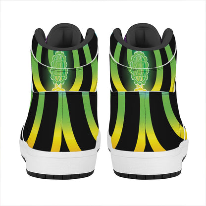 Seven Chakras Rainbow Of Life Print High Top Leather Sneakers