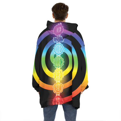 Seven Chakras Rainbow Of Life Print Hoodie Blanket