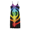 Seven Chakras Rainbow Of Life Print Jersey Midi Cami Dress
