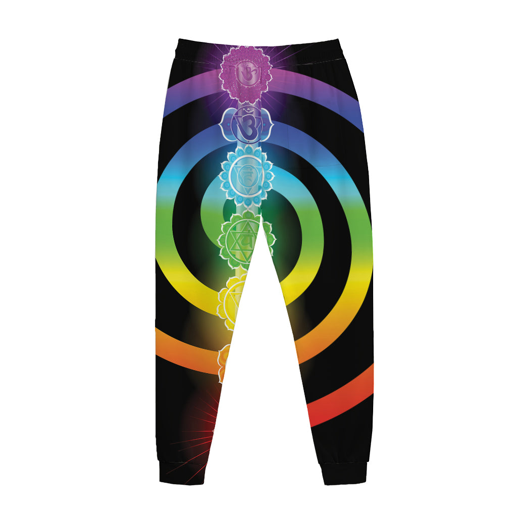 Seven Chakras Rainbow Of Life Print Jogger Pants