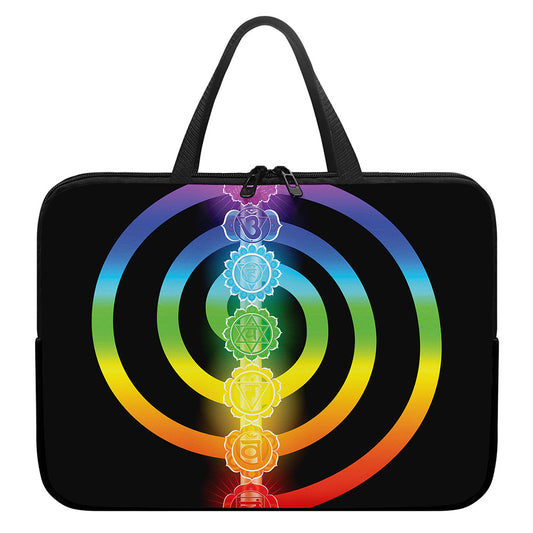 Seven Chakras Rainbow Of Life Print Laptop Sleeve With Handle