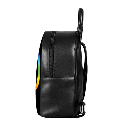 Seven Chakras Rainbow Of Life Print Leather Backpack