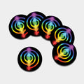 Seven Chakras Rainbow Of Life Print Leather Coaster Set