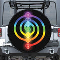 Seven Chakras Rainbow Of Life Print Leather Spare Tire Cover