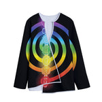Seven Chakras Rainbow Of Life Print Long Sleeve Short Coat