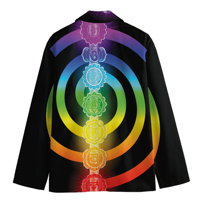 Seven Chakras Rainbow Of Life Print Men's Blazer