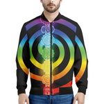 Seven Chakras Rainbow Of Life Print Men's Bomber Jacket