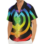 Seven Chakras Rainbow Of Life Print Men's Deep V-Neck Shirt