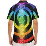 Seven Chakras Rainbow Of Life Print Men's Deep V-Neck Shirt