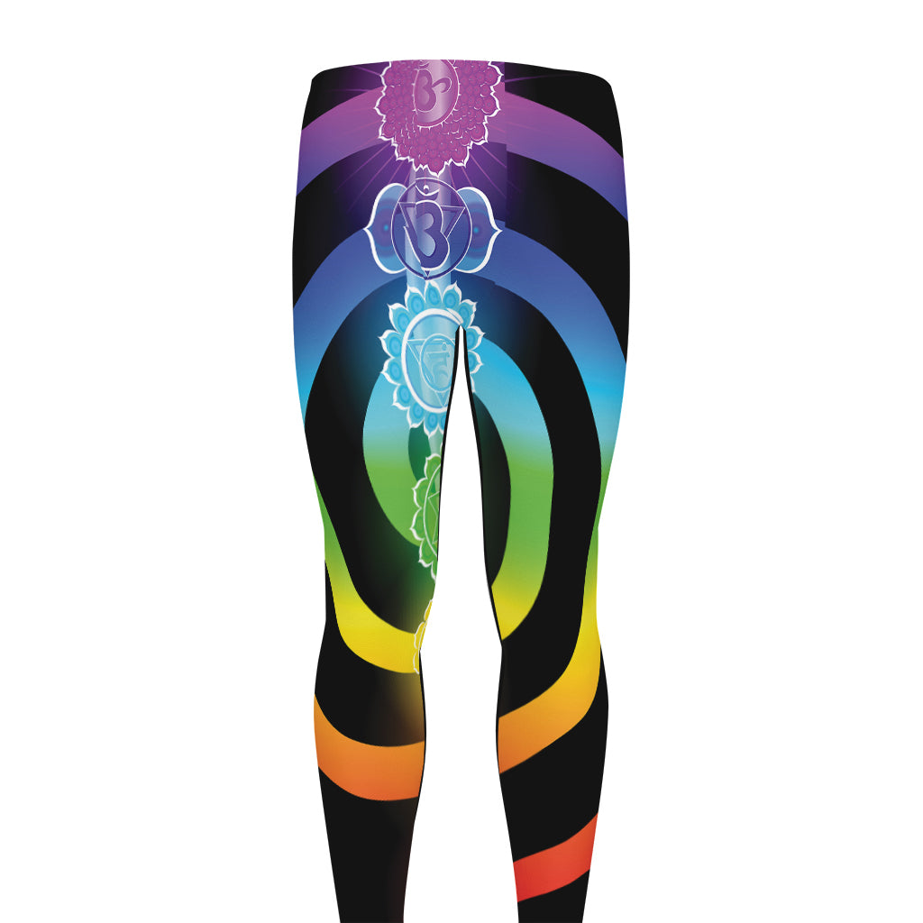 Seven Chakras Rainbow Of Life Print Men's leggings