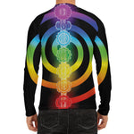 Seven Chakras Rainbow Of Life Print Men's Long Sleeve Rash Guard
