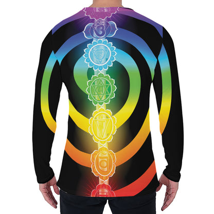 Seven Chakras Rainbow Of Life Print Men's Long Sleeve T-Shirt