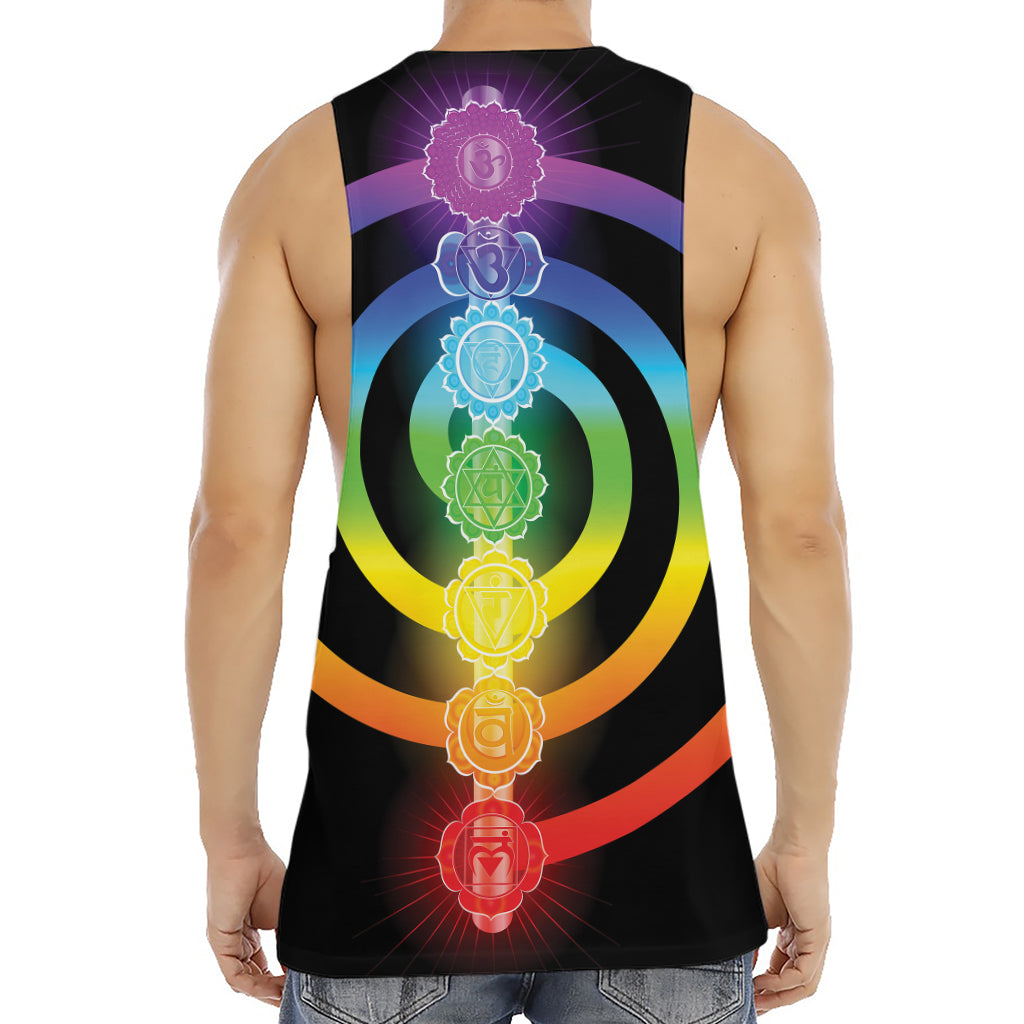 Seven Chakras Rainbow Of Life Print Men's Muscle Tank Top