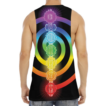 Seven Chakras Rainbow Of Life Print Men's Muscle Tank Top