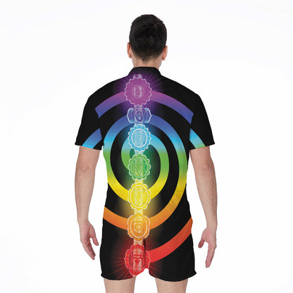 Seven Chakras Rainbow Of Life Print Men's Rompers