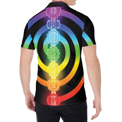 Seven Chakras Rainbow Of Life Print Men's Shirt
