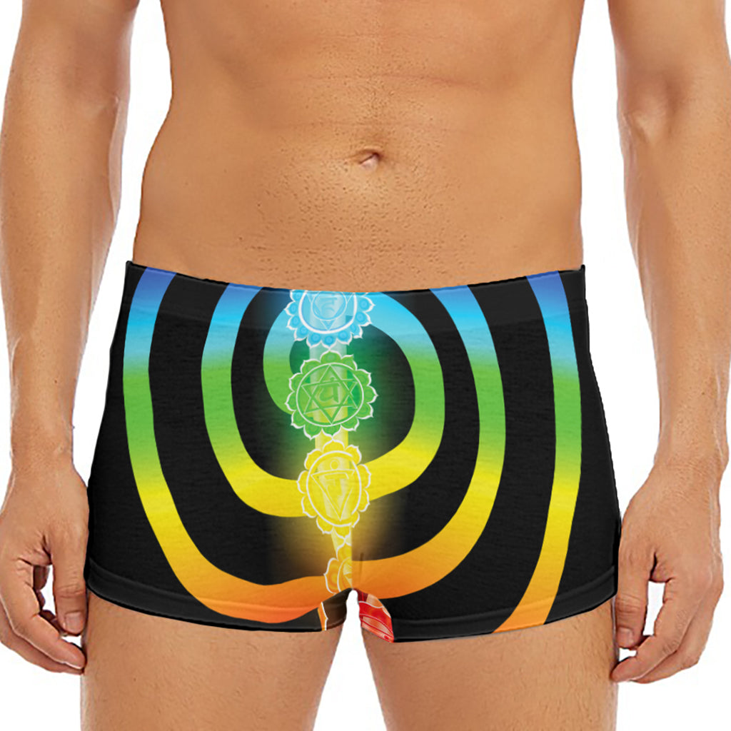 Seven Chakras Rainbow Of Life Print Men's Short Boxer Briefs