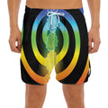 Seven Chakras Rainbow Of Life Print Men's Split Running Shorts