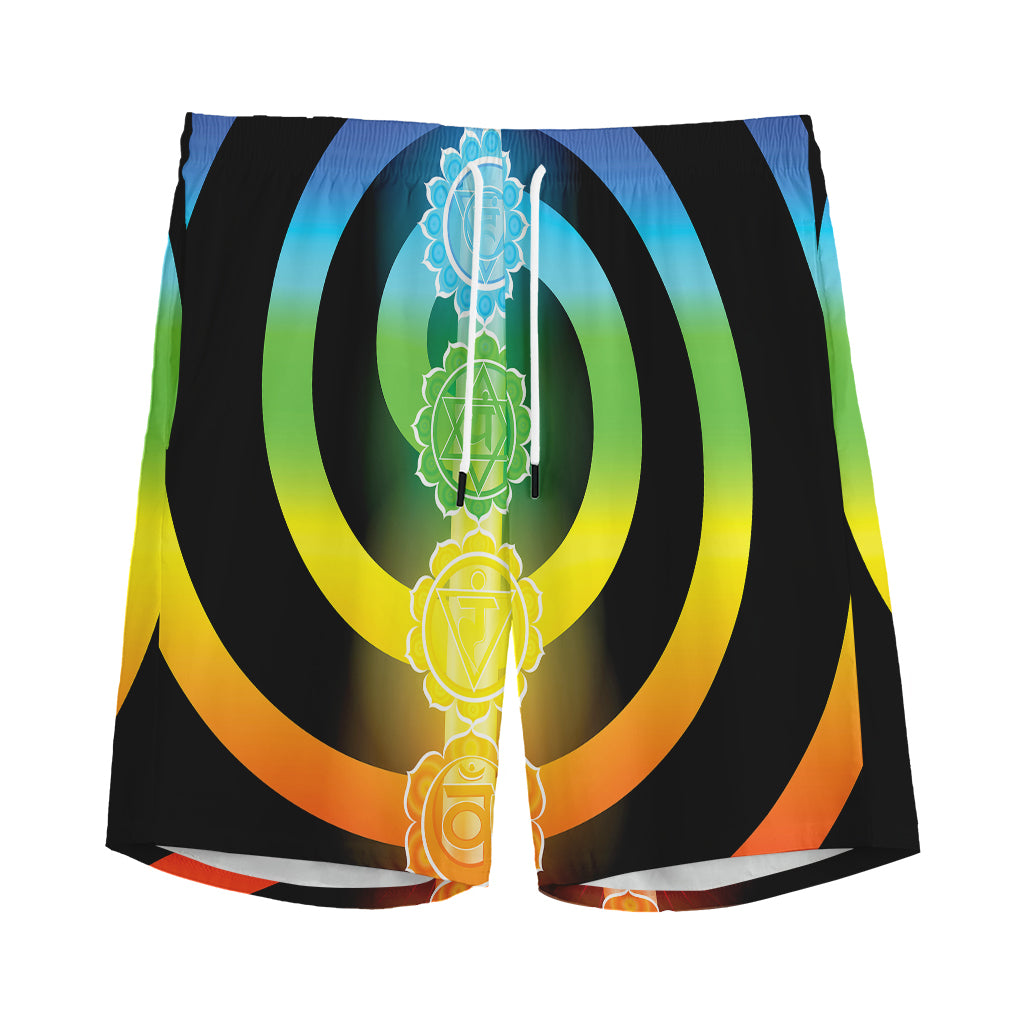 Seven Chakras Rainbow Of Life Print Men's Sports Shorts