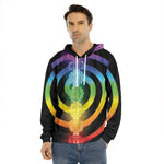 Seven Chakras Rainbow Of Life Print Men's Velvet Pullover Hoodie